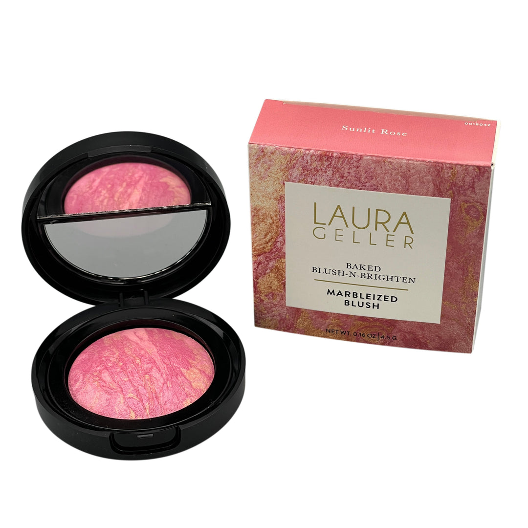 Baked Blush-n-Brighten Marbleized Blush, Sunlit Rose